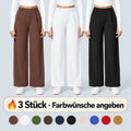 Damen High-Waist Stoffhose mit weitem Bein – Stretch & Elegant
