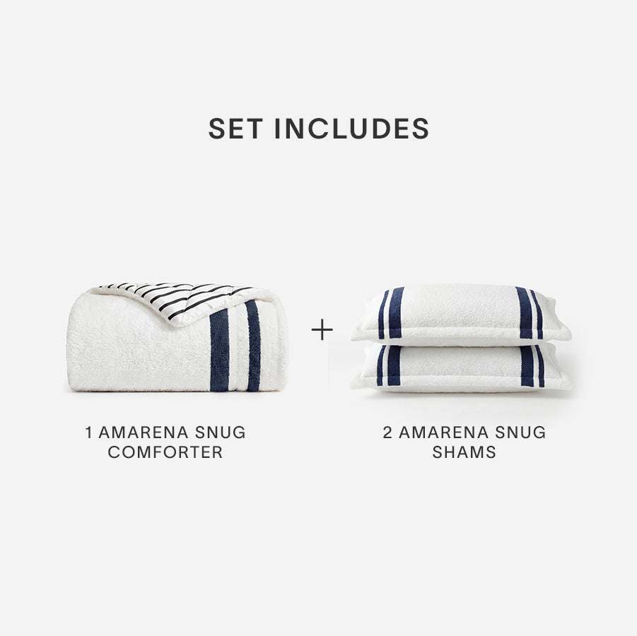 Amarena Snug Striped Comforter Bundle