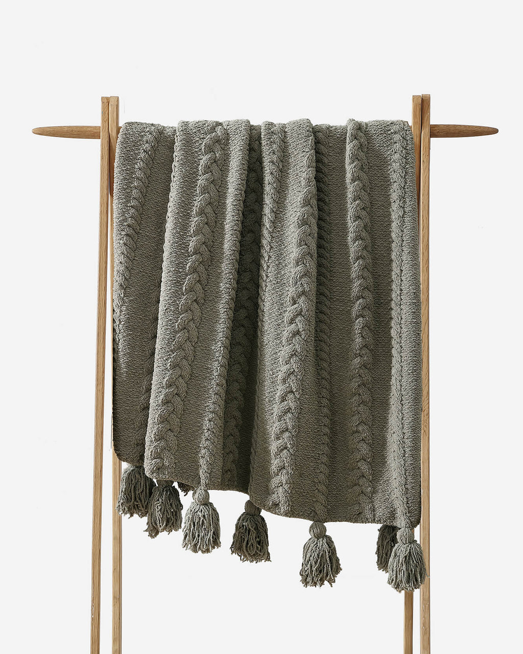 Braided Pom Pom Throw