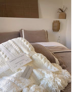 Braided Pom Pom Throw